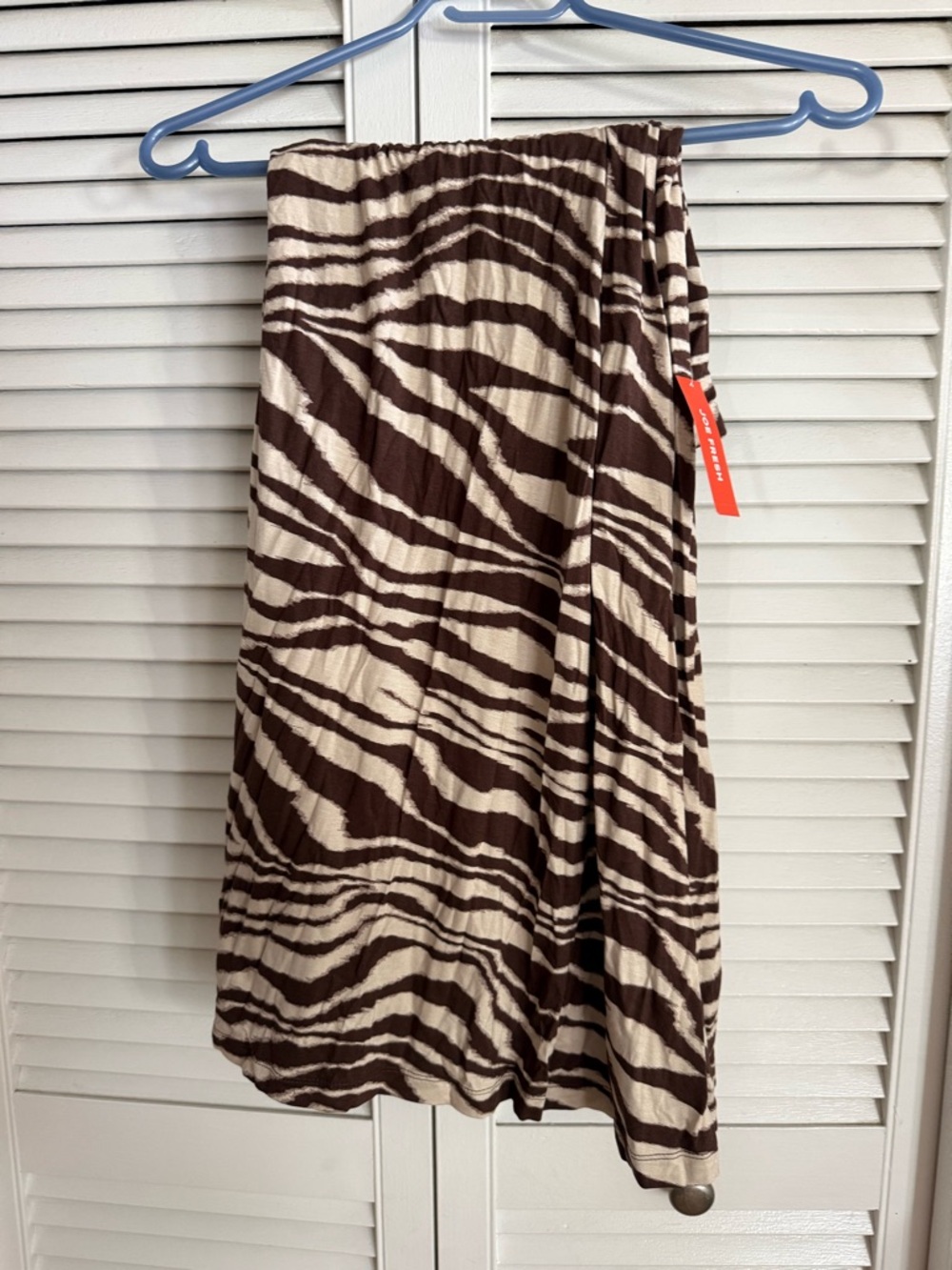 Joe Fresh Brown and Cream Zebra-Stripe Dress